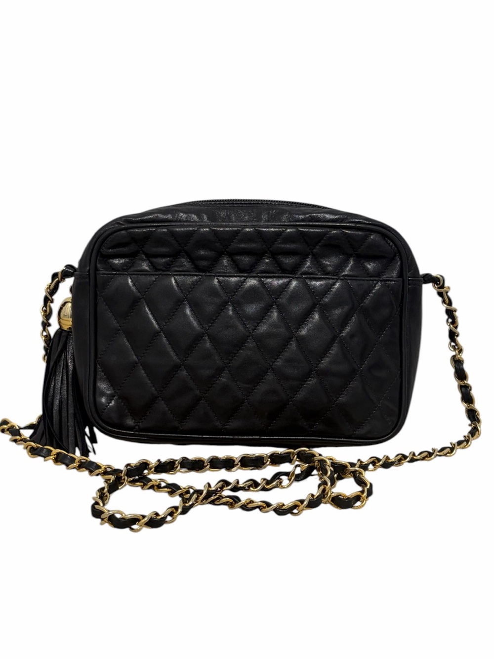 Vintage Neiman Marcus Quilted Cowhide Black Leather Evening Bag - New